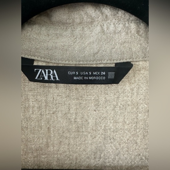 Zara Khaki Short Sleeve Mini Dress - size small - Picture 6 of 6